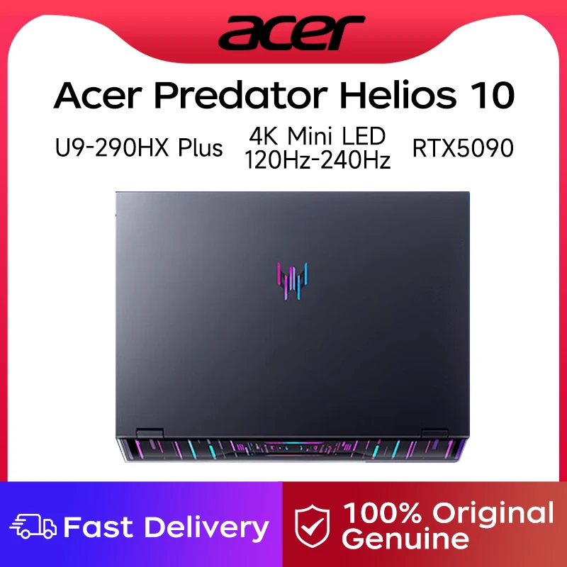2026 Acer Predator Helios 10 18-inch Core Ultra 9-290HX Plus 192GB / 4TB RTX 5090 4K Mini LED 240Hz Flagship Gaming Laptop