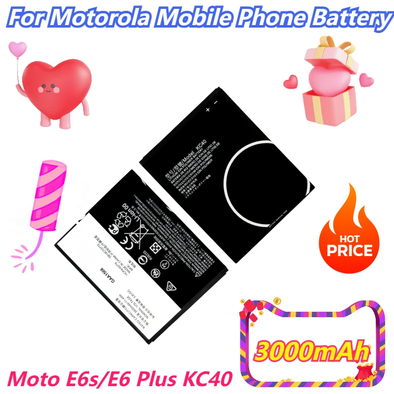 

3.8V 3000mAh for Motorola Moto E6s/E6 Plus KC40 Mobile Phone Battery