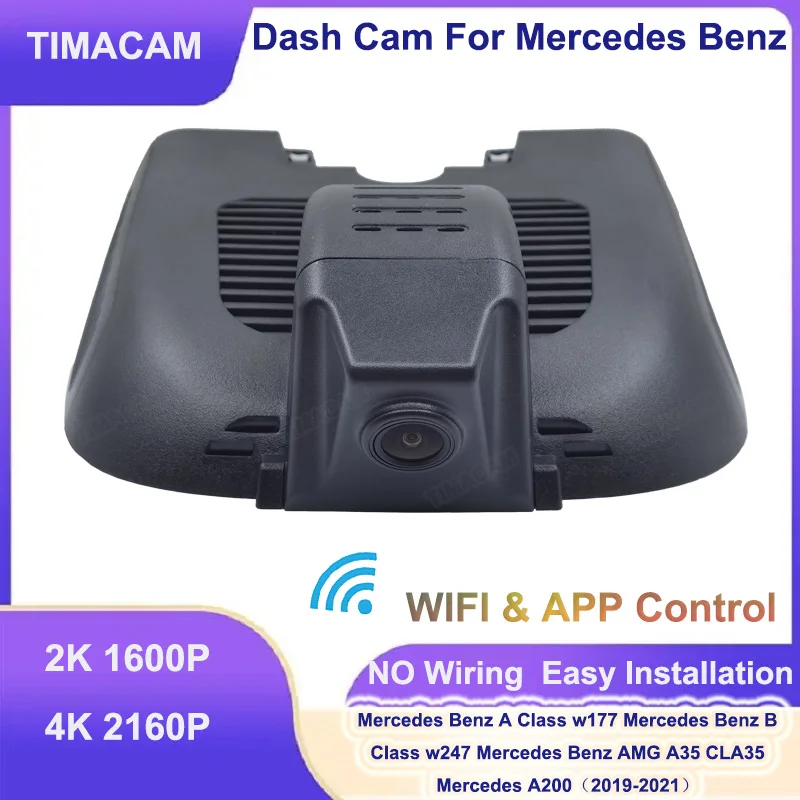 

TIMACAM 2K 4K Dash cam Camera for Mercedes Benz A Class w177 AMG A35 CLA35 UHD Car DVR for Mercedes B Class w247 w118 2019 2021