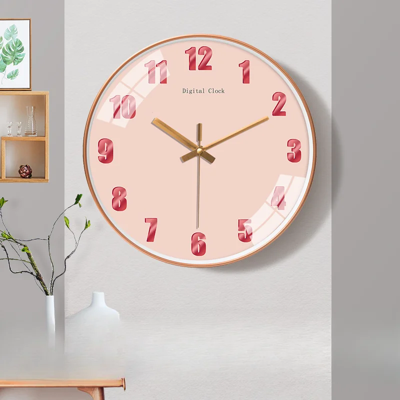 Minimalism Bedroom Wall Clock Decoration Fitment Home Decor Roundness Hanging Wall Clock Fashion Modern Reloj De Pared Sala