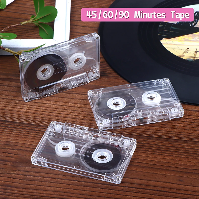 90 Minutes Standard Cassette Color Blank Tape Player With Magnetic Audio Tape Clear Storage Box For Speech Music Recording