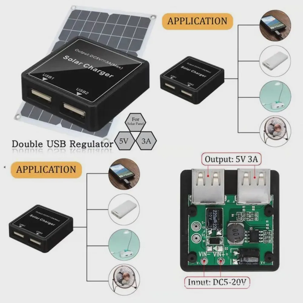 USB Solar For Charger Regulator With Solar Panel Controller And Type-C Interface Suitable For Various Devices And Accessories