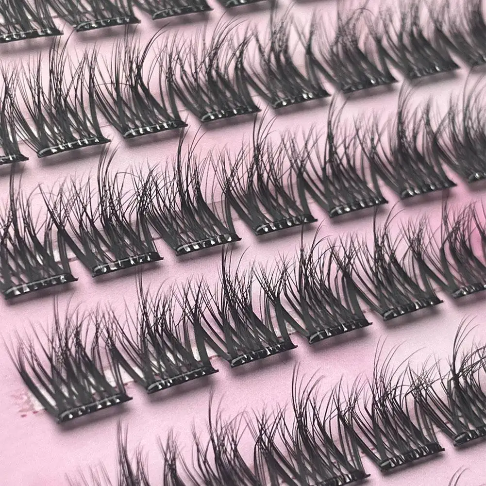 3/10 Rows  Mink Fur Eyelashes Fluffy Effect Lashes Individual Cluster Segmented Natural Thick Long Enlarge Eyes