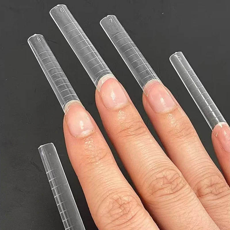 

Модернизированные 2XL без C-Curve Длинные прямые квадратные акриловые типсы Половина покрытия Типсы с линиями Искусственный акриловый накладный кончик ногтей