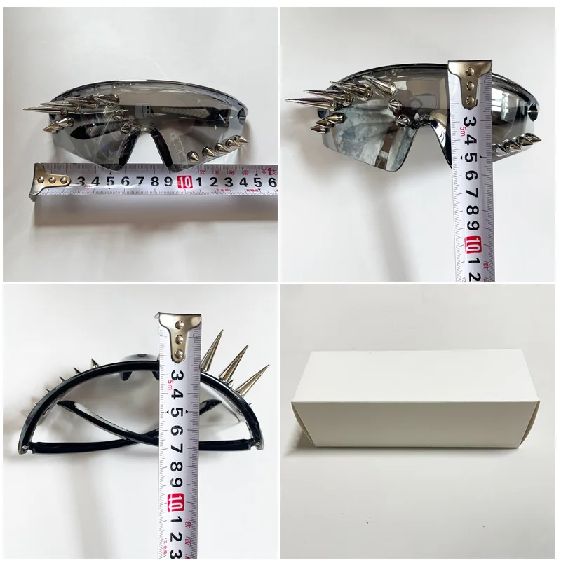 2025 موضة جديدة برشام النظارات الشمسية شخصية الزخرفية الرجال النساء فاسق إطار كبير كول الشعور قطعة واحدة نظارات شمسية للجنسين UV400