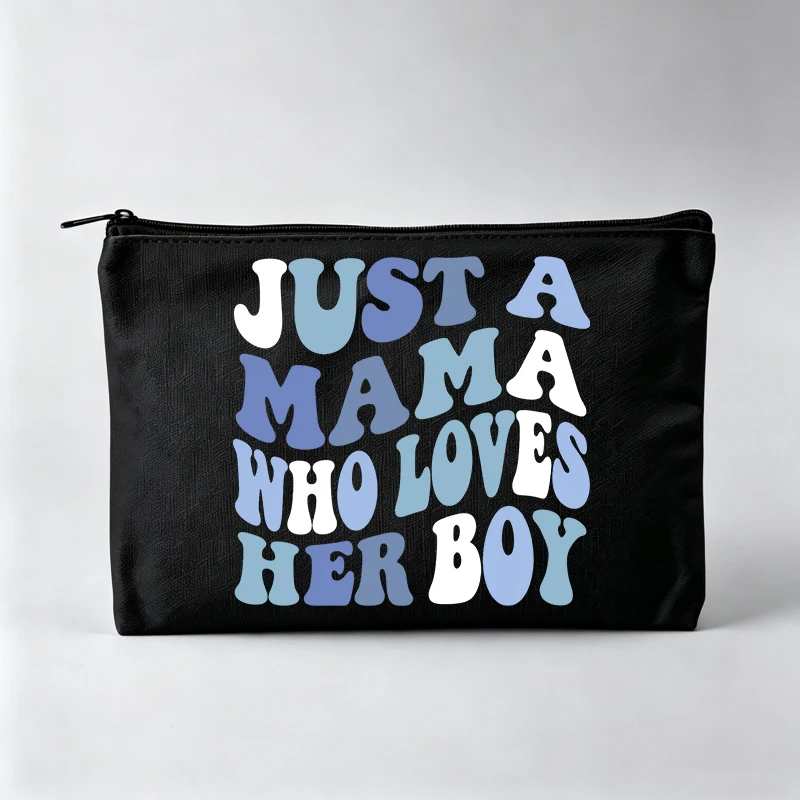 Women's Letter Print Makeup Bag, Typography Design Cosmetic Pouch for Daily Use