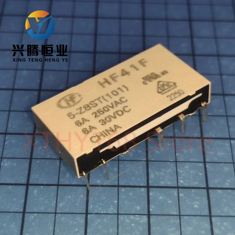 Новое оригинальное реле HF41F/5-Z8ST: электромагнитное, SPDT, Ucoil: 5 В постоянного тока, 6 А, 6 А/250 В переменного тока, 6 А/30 В постоянного тока