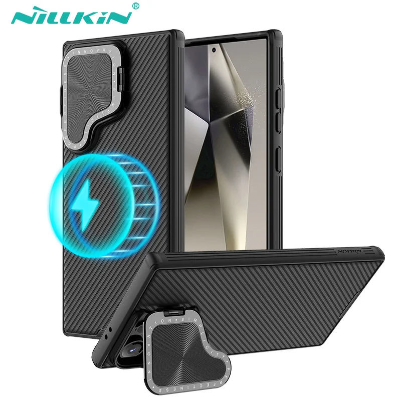 

Magsafe Case For Samsung Galaxy S25 Ultra Nillkin CamShield Prop Magnetic Case For Galaxy S24 Ultra/S24 Lens Case Foldable Stand