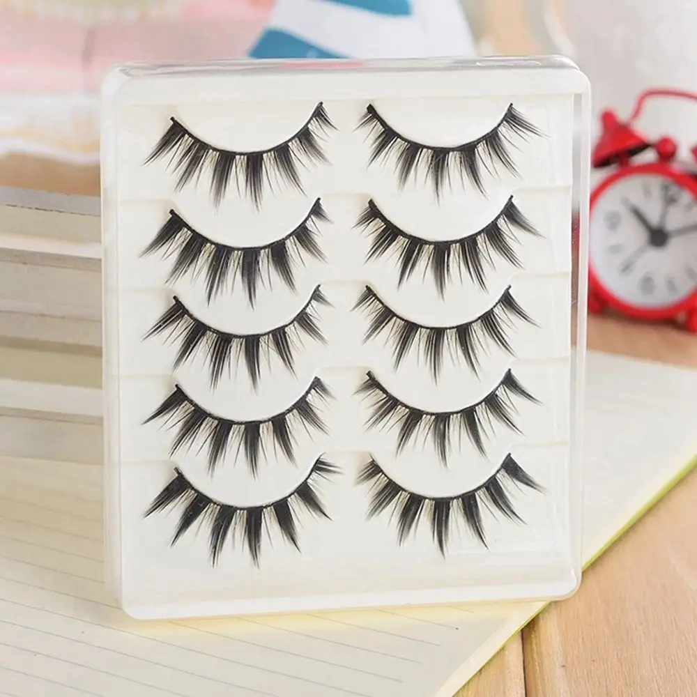 5Pairs Hot Women Fake Eyelash Japanese Little Devil Serious Makeup Long Thick Eye Lash Extension Natural Beauty Eye Cosmetic