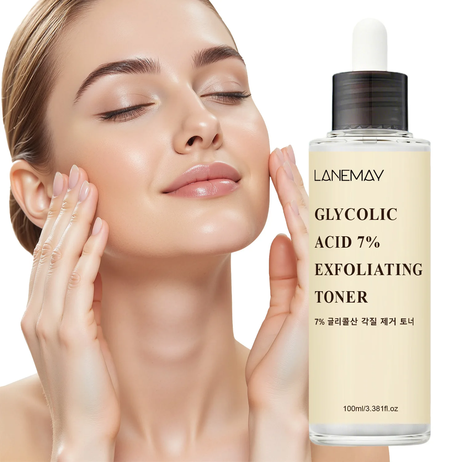 7% Glycolic Acid Exfoliating Toner 100ml - with Ceramide NP, Complex Amino Acids & Rice Bran Oil - Low Irritation Exfoliation.