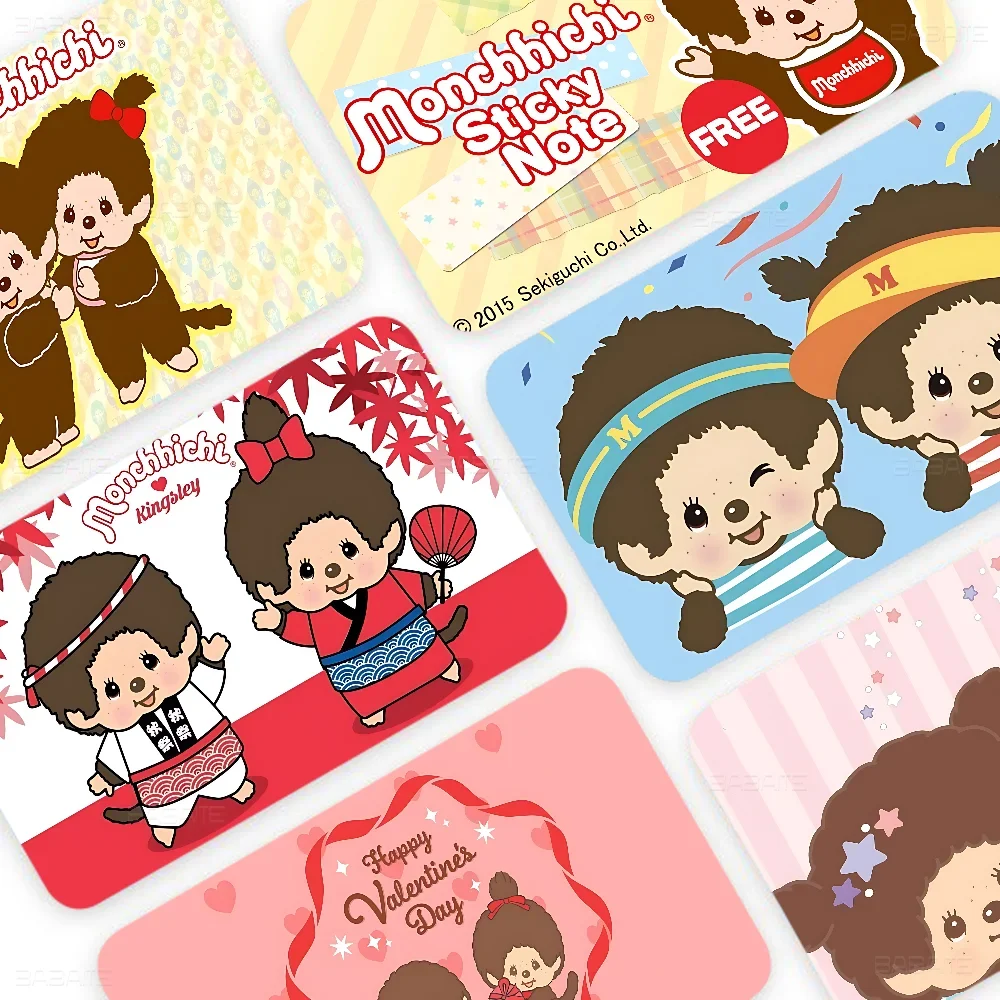 Anime M-Monchhichi Anime Aufkleber Film Haut Abdeckung Für Kreditkarte Debit Bankkarte Vorne