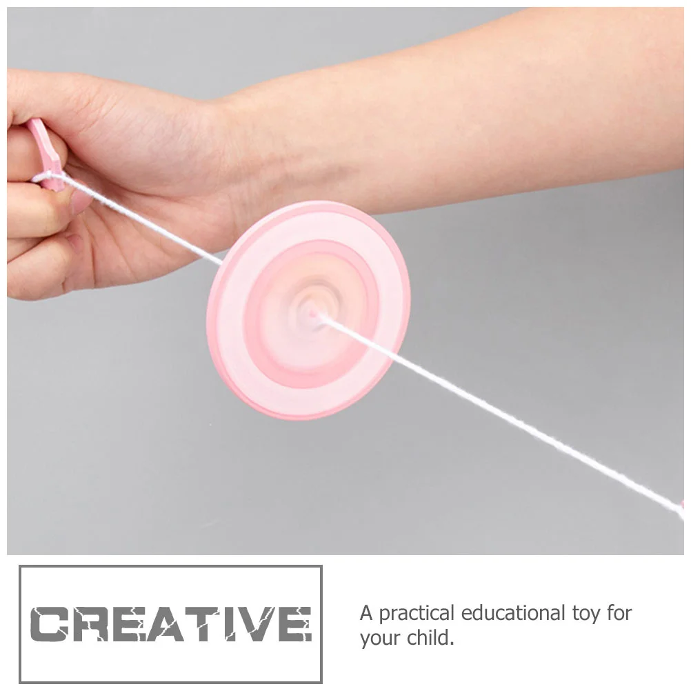 

5pcs Wooden Pull String Kids Educational Early Learning Peg-Tops Turntable Game For Children Creative Plaything Wood