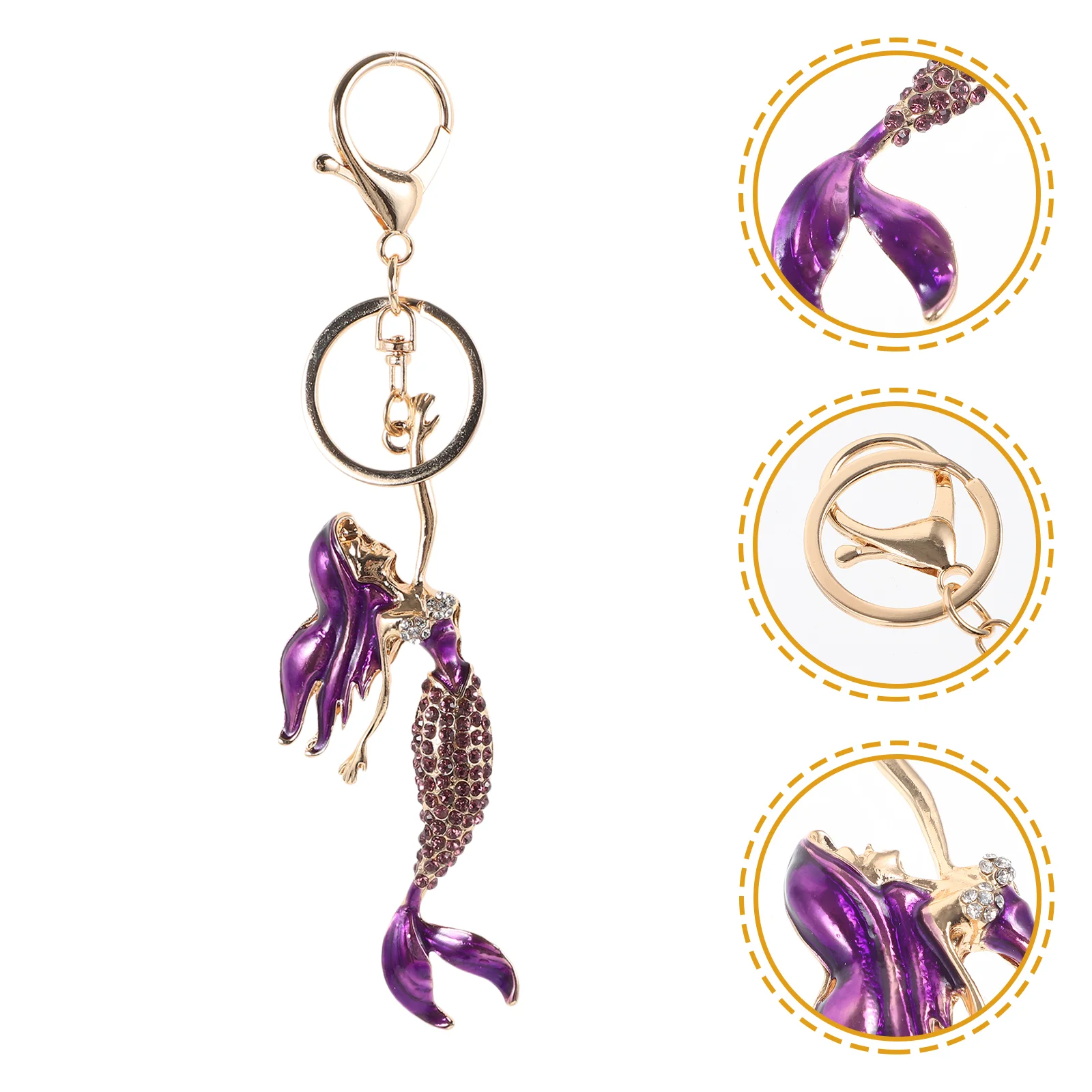 

Mermaid Keychain Adorable Mini Hanging Decor Accessories Ornament Bag Pendant Metal Lovely Accessory