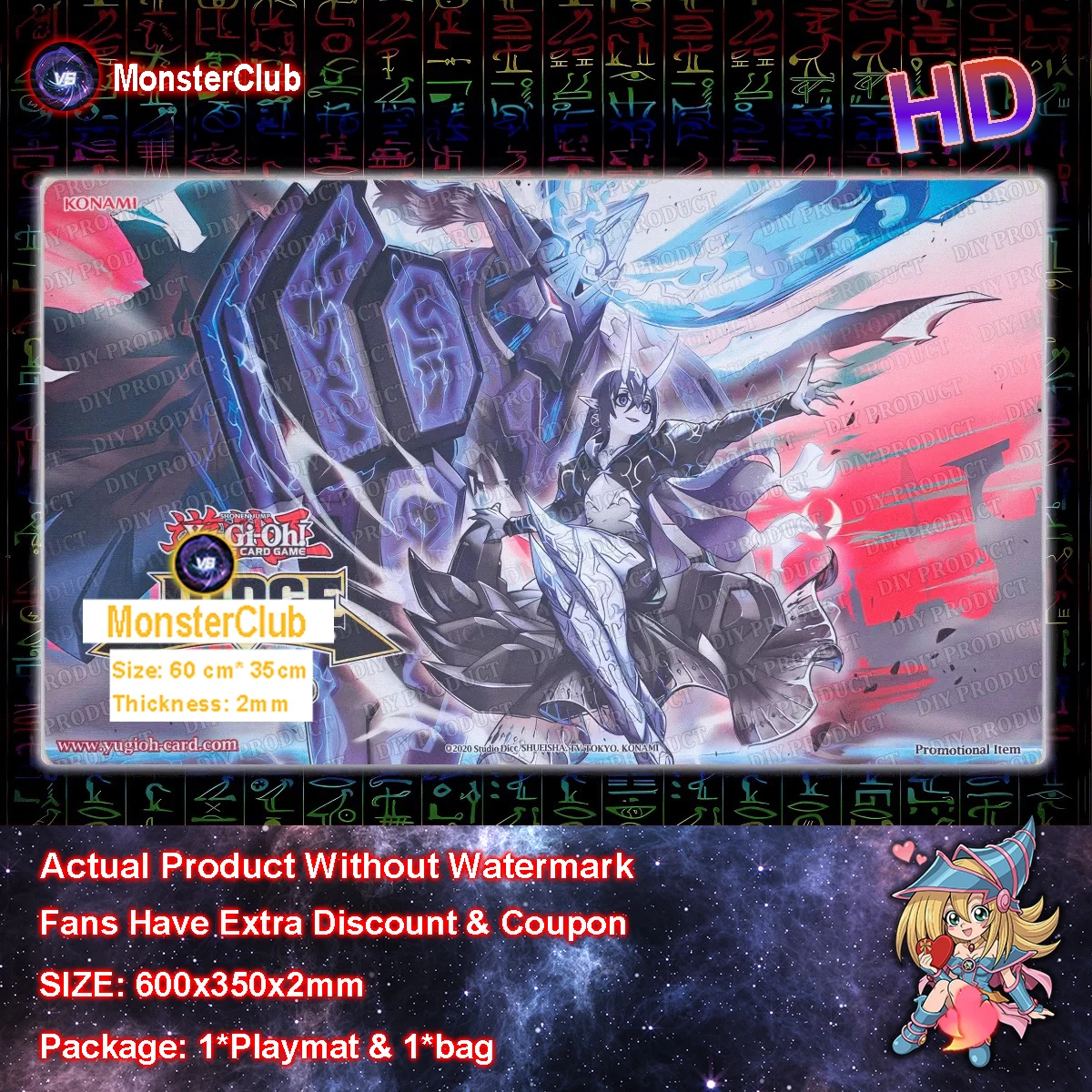 YuGiOh Playmat Dominus Spark DIY TCG CCG Mat Board Game Duel Pad Trading Card Game Mat Rubber Mouse Pad Free Bag 600x350x2mm