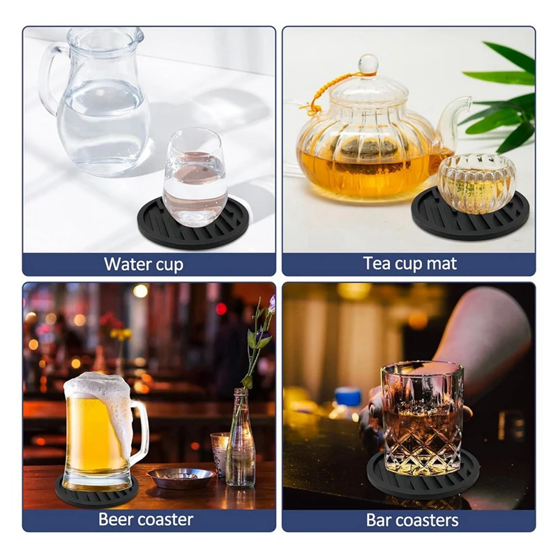 4PCS Coasters,Coasters For Table,Non-Slip Heat Resistant Coasters For All Cups,For Homes & Bars