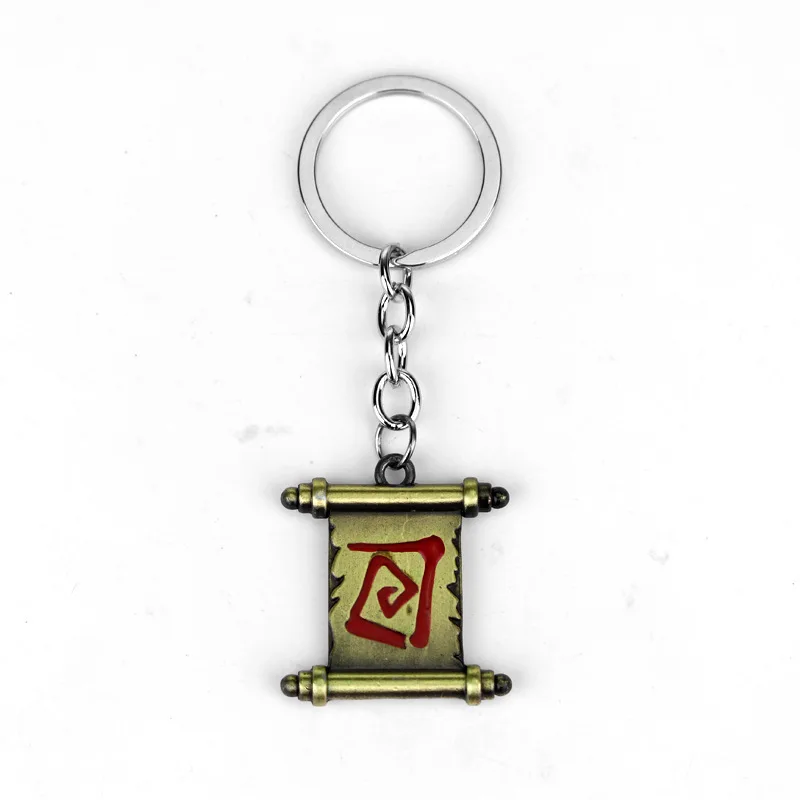 Game Dota 2 Alloy Keychain Butcher Pudge Key Chain Totem Pendant Transfer Scroll Amulet Car Key Pendant Jewelry