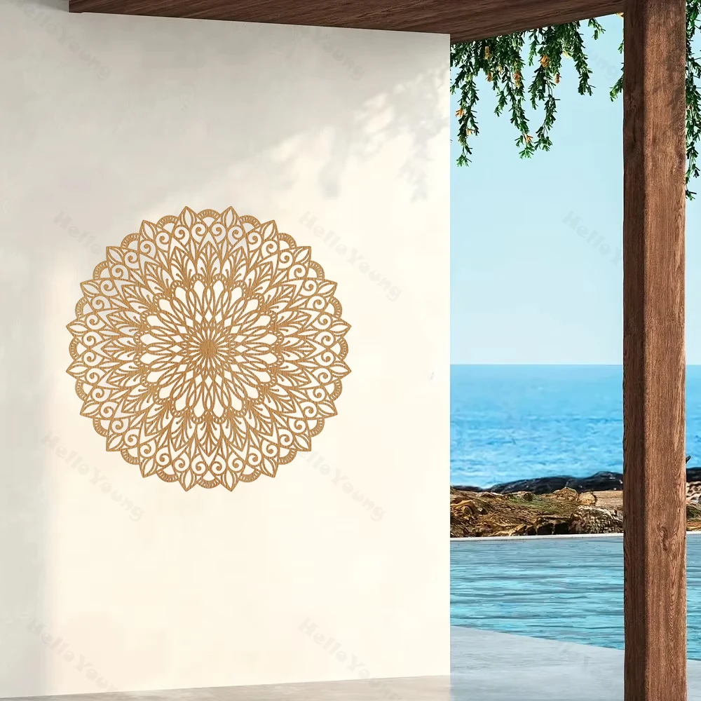 1 PC Graceful Metal Mandala Decoration - A Lovely Metal Wall Art for Interior Spaces, with Flower and Mandala Details