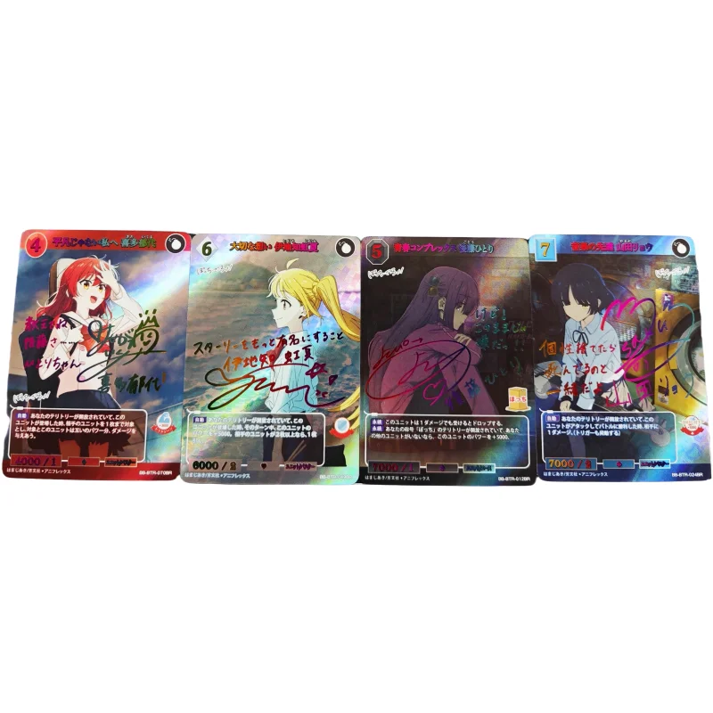 ACG Girl BD Cards Bocchi The Rock Gotoh Hitori Ijichi Nijika Golden Sign Anime Game Characters DIY Collection Color Flash Cards