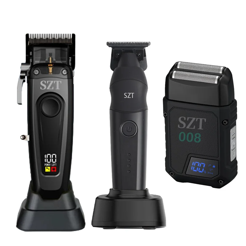 

SZT 106 617 008 Professional Electric Hair Clipper Hair Trimmer DLC Blade with Base 7500RPM 7000RPM 7000RPM Barber Set SZT Pro