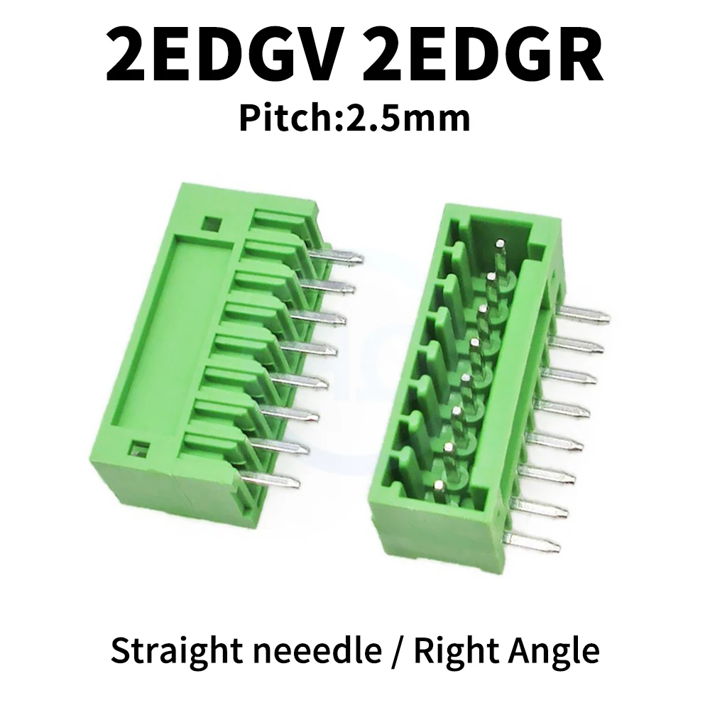

(10 pcs) 2EDGV 2EDGR 2.5mm Straight Pin / Right Angle 15EDGV / R 2.5 Small Pitch PCB Soldering Terminal Miniature Solder Board