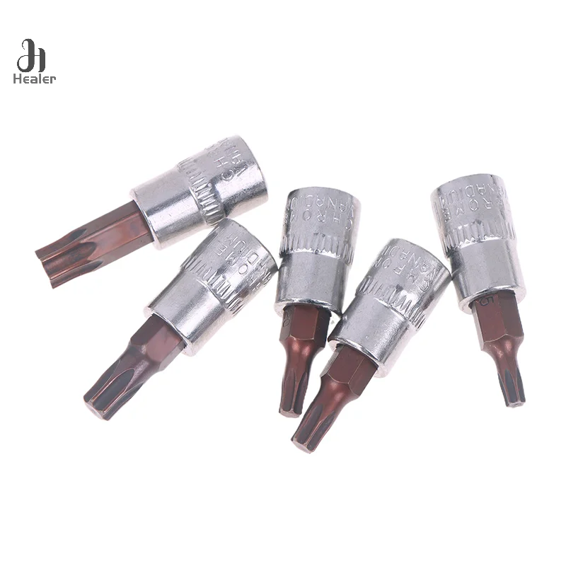 5 pezzi punte per cacciavite Torx 1/4 pollici strumenti con testa a bussola T15 T20 T25 T30 T40 chiave a bussola adattatore utensili manuali