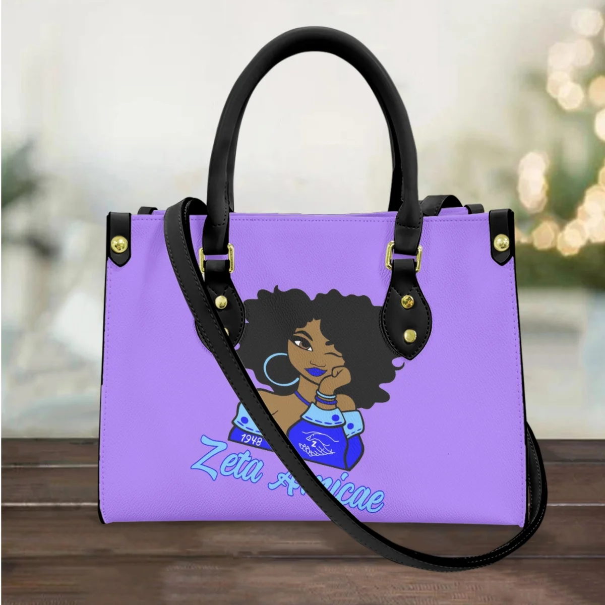 

Messenger Bag Friends of Zeta Luxury Designer Women Commuter Cross Body Bags African Girl Printed Top Handle Handbags Totes New