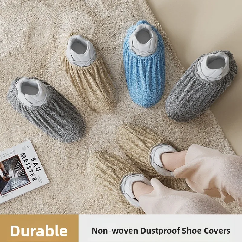 disposable-thickened-non-woven-fabric-shoe-covers-indoor-home-use-waterproof-reusable-fabric-anti-slip-foot-covers