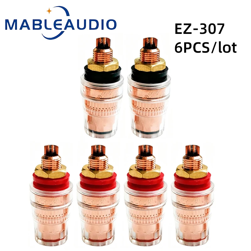 HIFI Audio Speaker Binding Post EIZZ EZ‑307 Red Copper Plated Brass Terminal Transparent PC Housing For Amplifier Cabinet DIY view 4