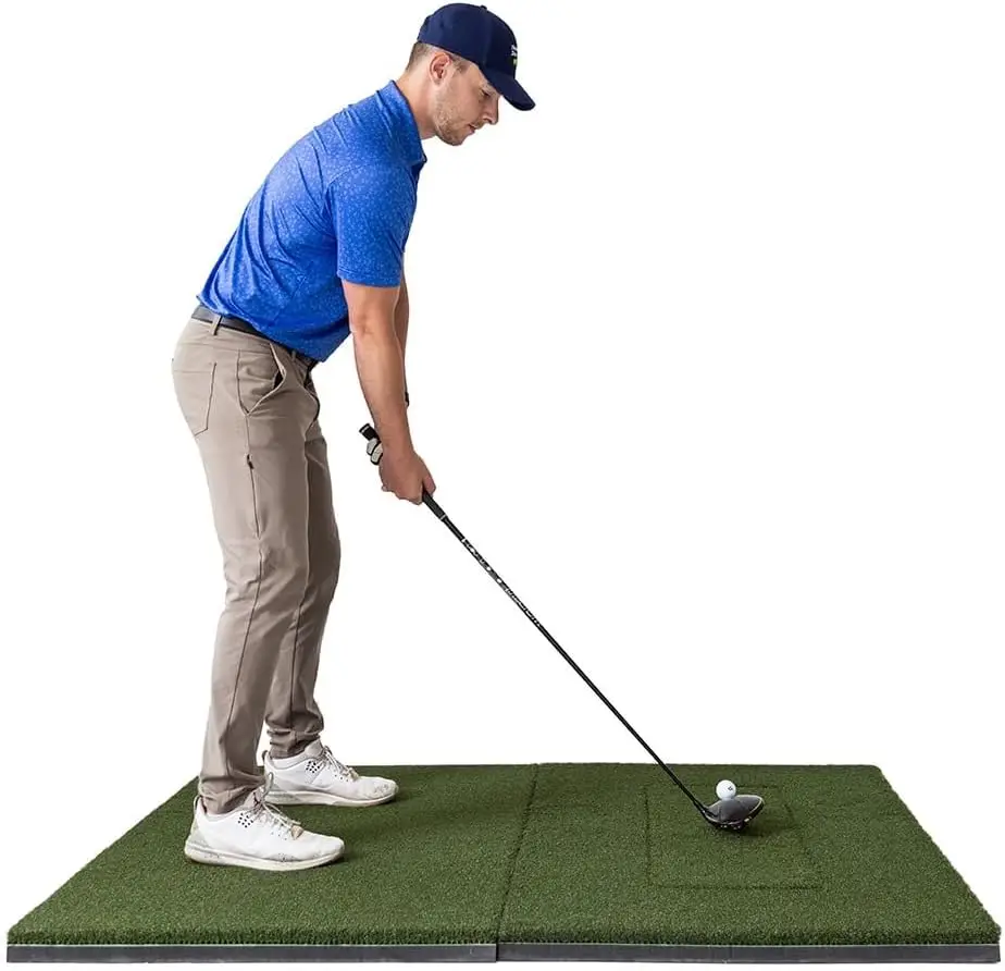 Golf Simulator Mat with The Most Realistic Hitting Strip Insert for Joint Injury Prevention