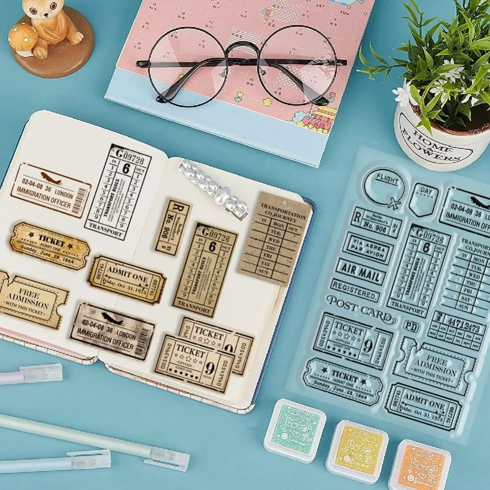 retro-bilhete-de-viagem-aerea-selo-claro-aviao-cartao-postal-corte-dados-conjunto-bilhete-vintage-silicone-claro-selos-e-seta-metal