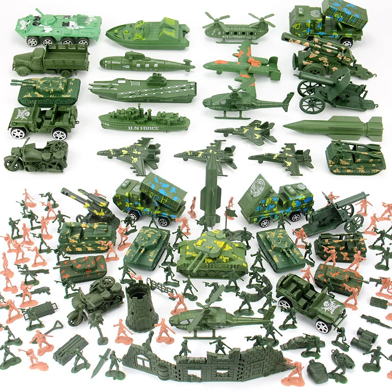 Military Model Action Figure Plastic Soldiers Army Men Figures Soldiers Aircraft Tanks Set
