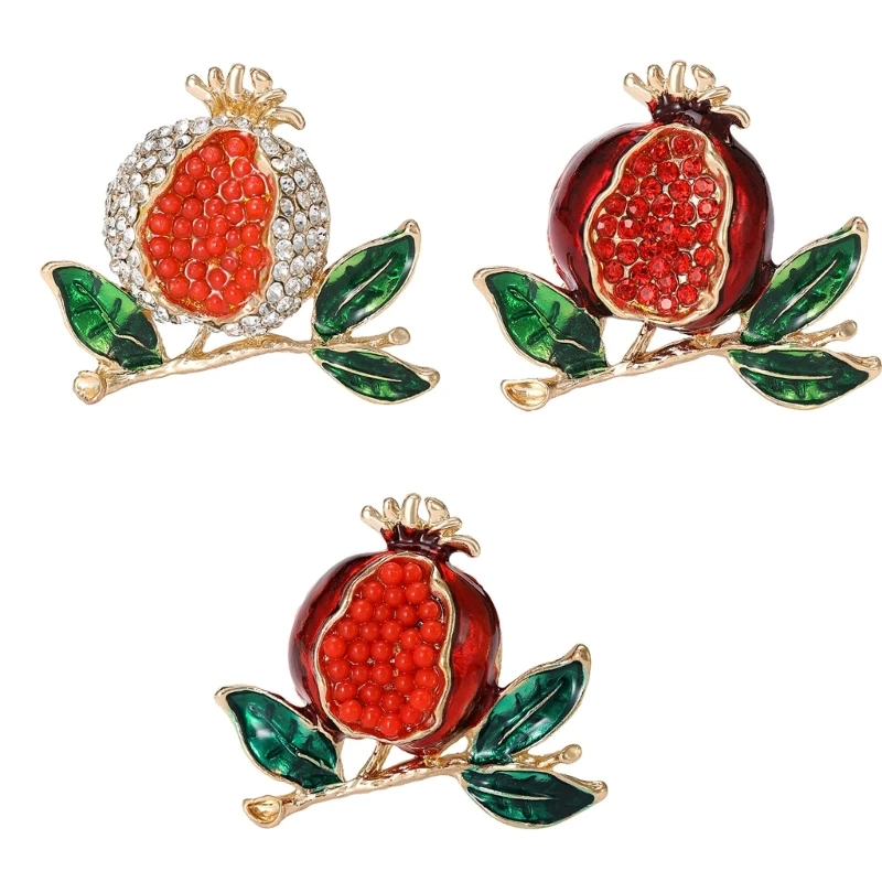 Fashionable Lapel Clip Jewelry Beautiful Pomegranate Brooch Accessory Delicate Badge for Fashion Enthusiasts