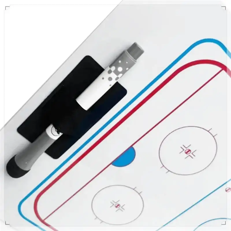 

1 PCS PVC White Ice Hockey Puck Training Match Coaching Clipboard Portable Ice Hockey Strategy Board Coach Gear