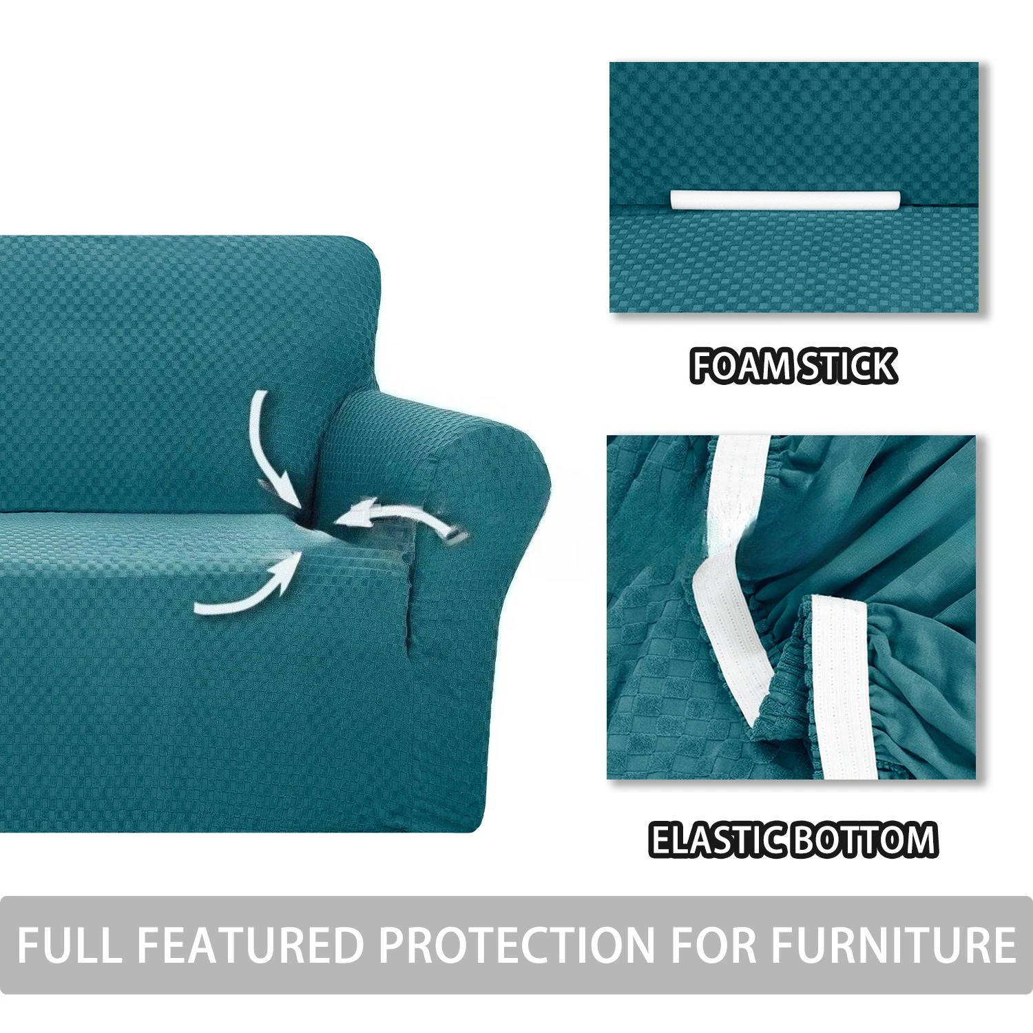 

Stretch Sofa Slipcovers Full Cover Thickened Knitted Jacquard Anti-Slip Durable Sofa Protector Home Hotel Restaurant Living Room