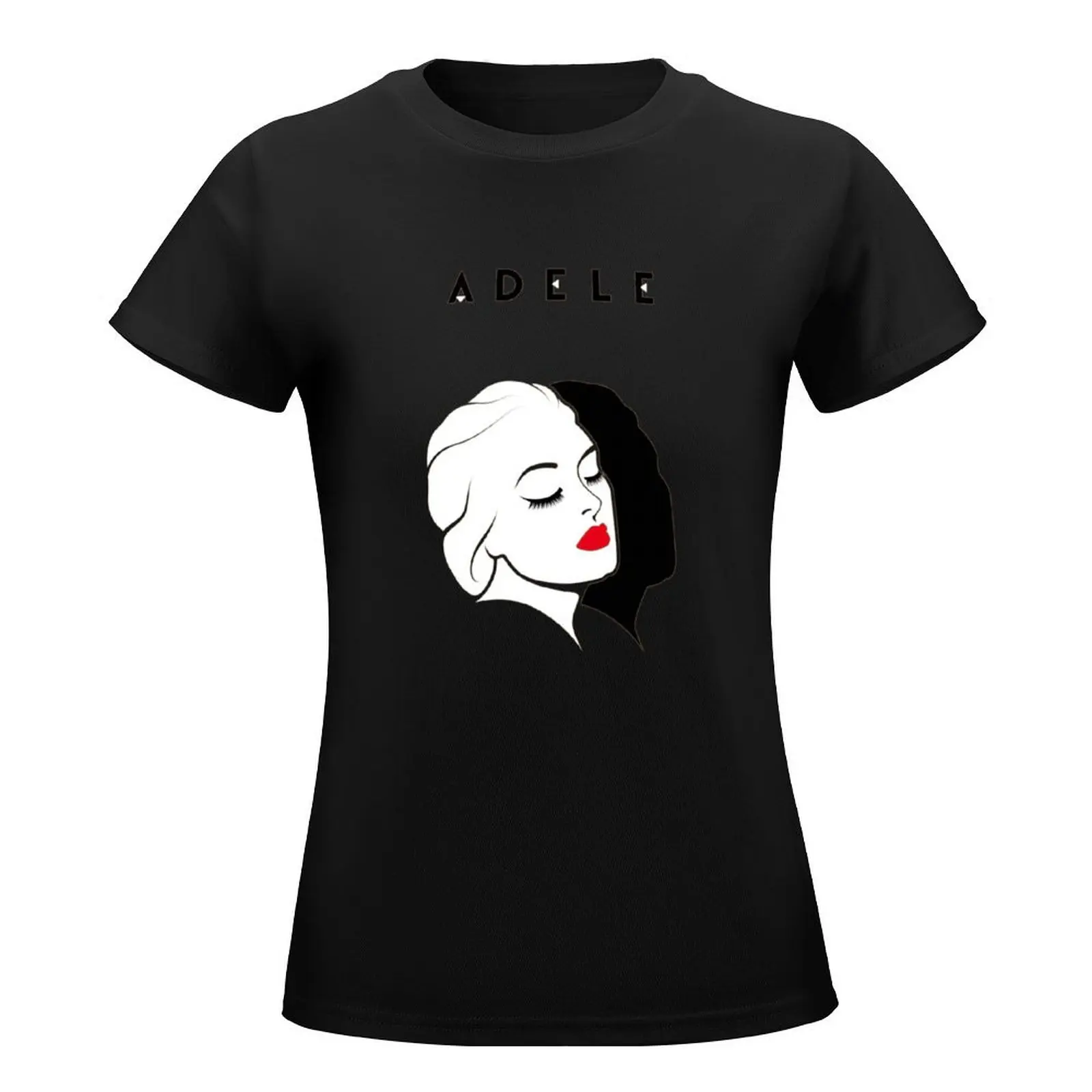 adele , adele T-Shirt Short sleeve tee tops black t-shirts for Women