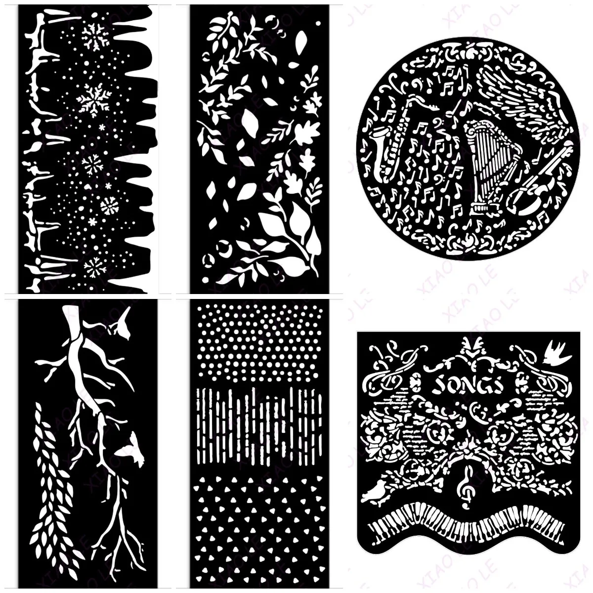 Big Leaves Branches  Decor DIY Layering Stencils Graphics Painting Scrapbooking Stamp Ornament Album Embossed Template Reusable