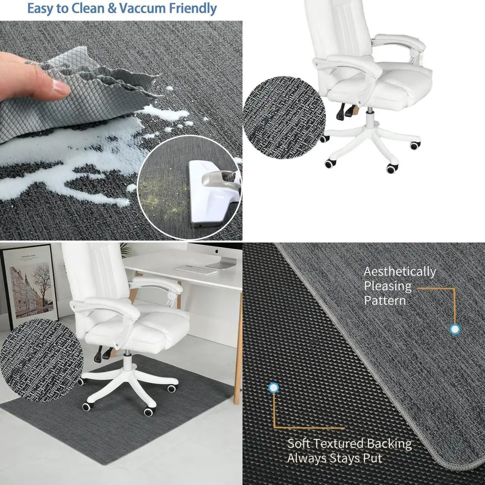 

Сверхмощный коврик для стула размером 47x52 дюйма для паркетных полов и плитки — не выгнутый, противоскользящий, легко скользящий, защита пола для офисного чая