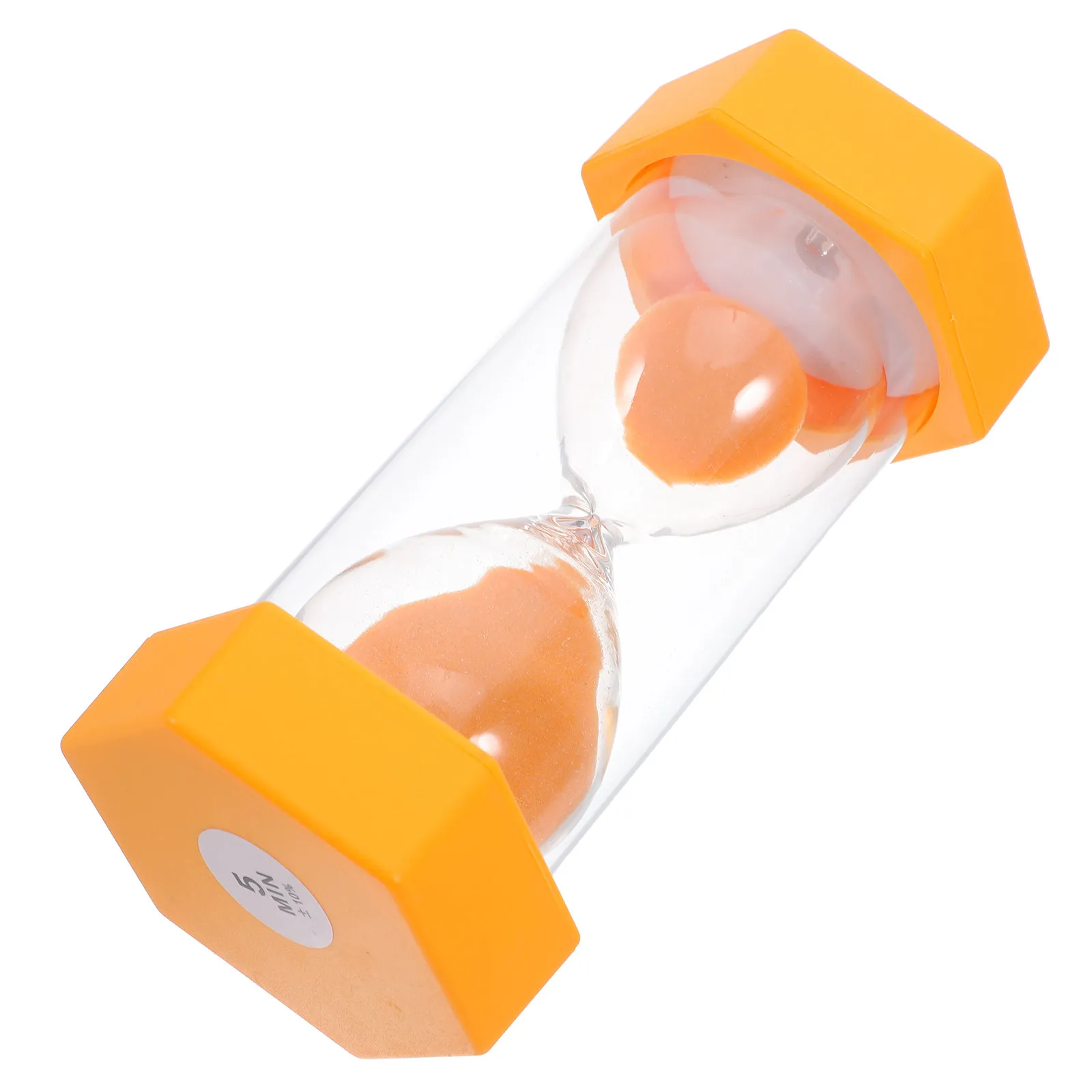 Hexagonal Anti-Drop Sand Timer 5 Minute Plastic Hourglass Desktop Timer for Games Classroom Kitchen Office Use Orange
