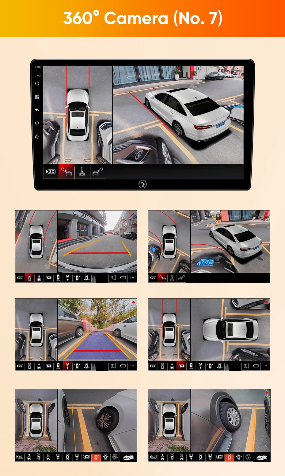 Ainavi Autoradio-Kamera AHD 1080P Rückfahrkamera 360-Grad-Kamera 1080P Dashcam ADAS Echtzeit-Überwachung – Detail 19