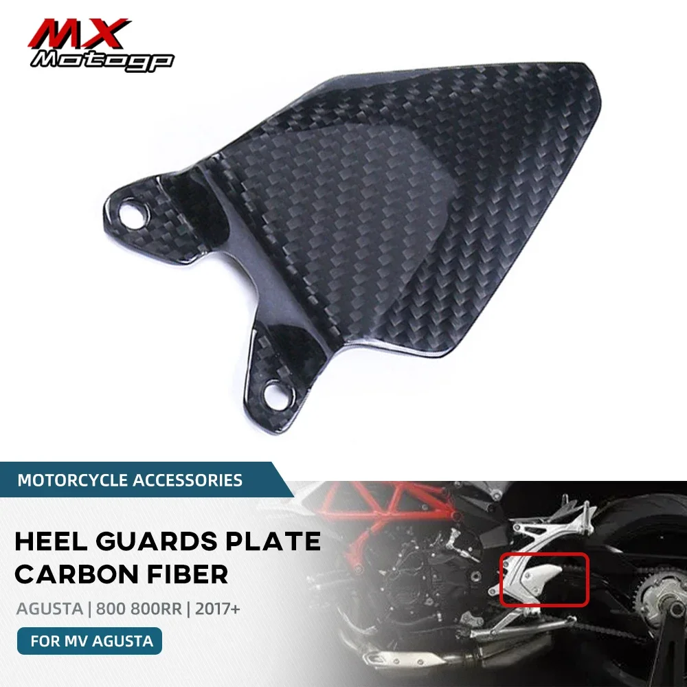 Full Carbon Fiber Heel Guards Plate Rear Foot Wing Cowling For MV Agusta Brutale 800 800RR 800RC 2017+ Motorcycle Modified Parts