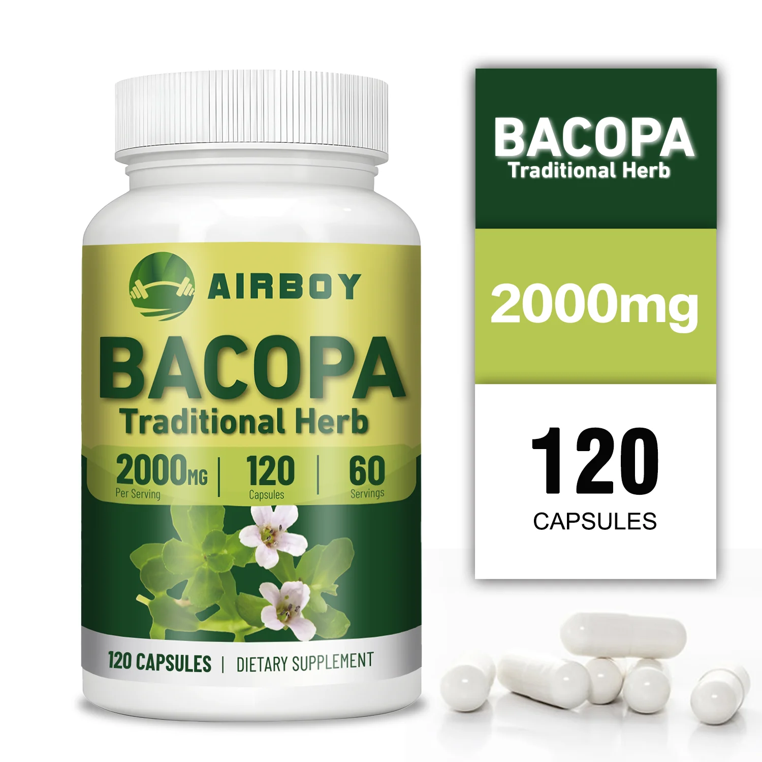 

Bacopa Monnieri Extract - Helps Clear Thinking and Improves Memory, Delay Skin AgingSupplements