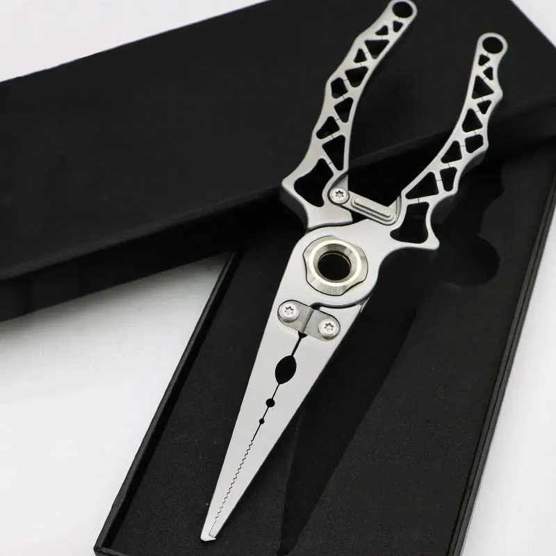 Portable Stainless Steel Fishing Pliers Multifunctional PE Line Scissors for Lead Crimping Hook Removal Fish Controller
