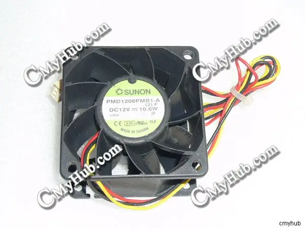 Охлаждающий вентилятор для SUNON PMD1206PMB1-A (2).F 6038 DC 12 В 10,6 Вт 60X60X38 мм 3-контактный охлаждающий вентилятор