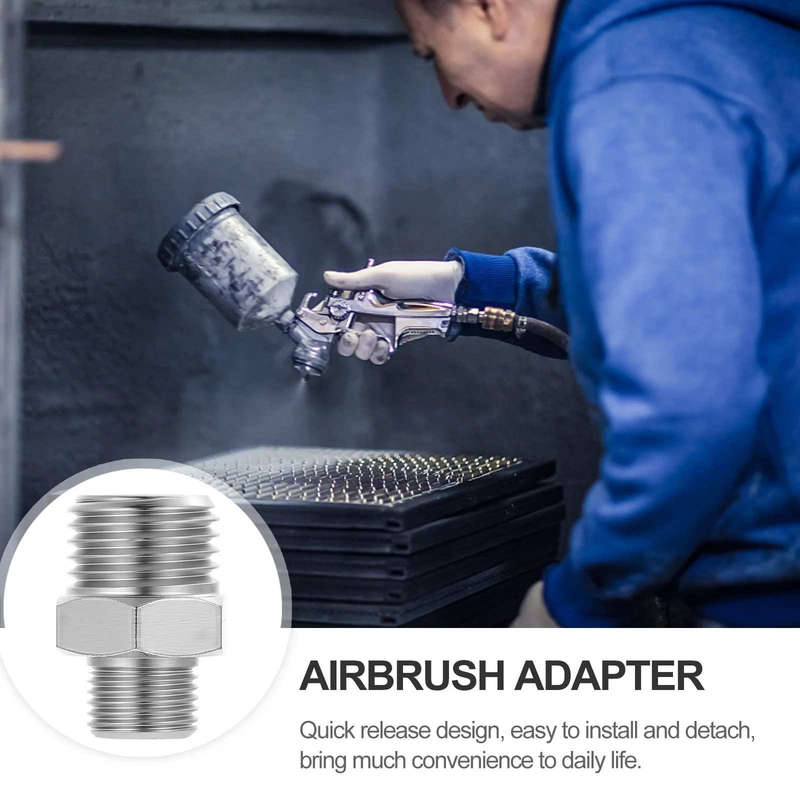

Airbrush Hose Adapter Durable Copper 1 8 Male to 1 4 Male Quick Release Connector Adapter for Airbrush and Compressor Hoses