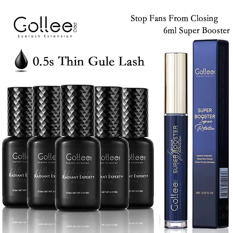 

Gollee Eyelash Extension Glue 5pcs Eyelash Glue 0.5s Dry Professional Adhesive Suitable for Eyelash Extension Supplies Wholesale