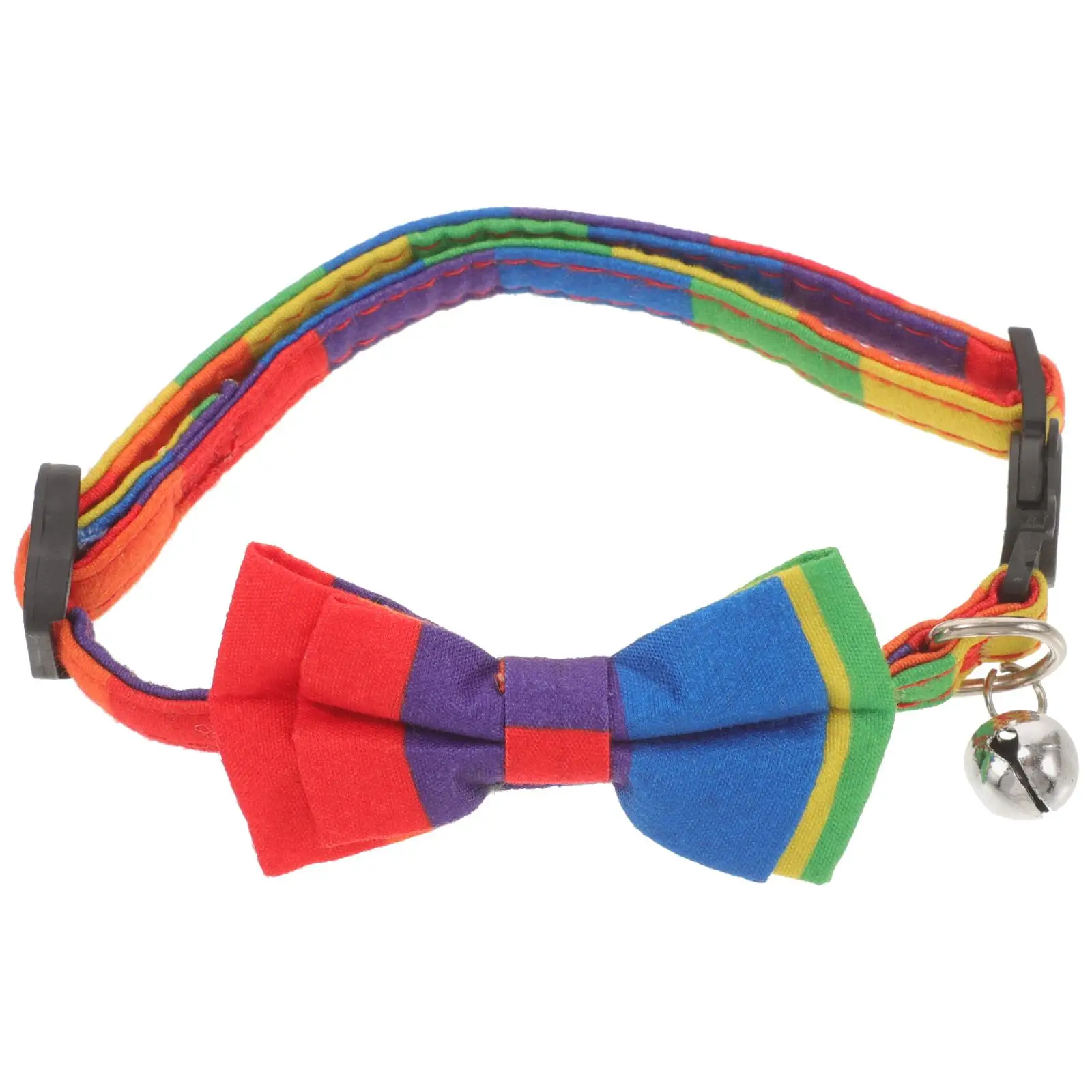

Rainbow Bow Collar for Cats Dogs Adjustable Puppy Collars Small Medium Large Pet Accessories Dog Holiday Collars Thick Cat