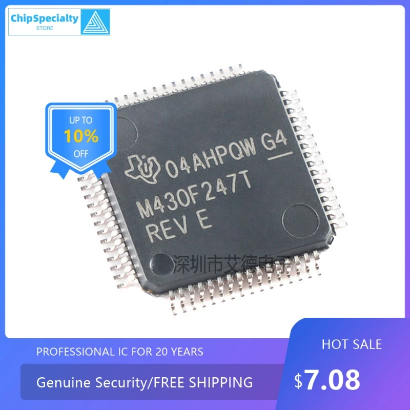 New original MSP430F247TPMR LQFP64 16-bit mixed signal microcontroller M430F247