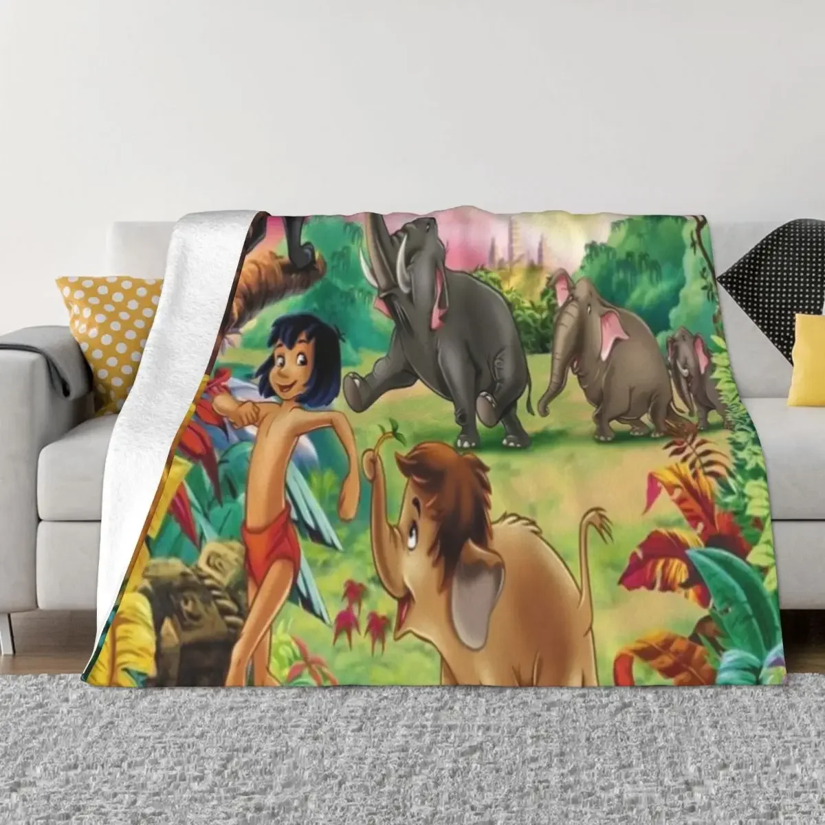 

Baloo & Mowgli The Jungle Book Throw Blanket Bed linens wednesday Blankets