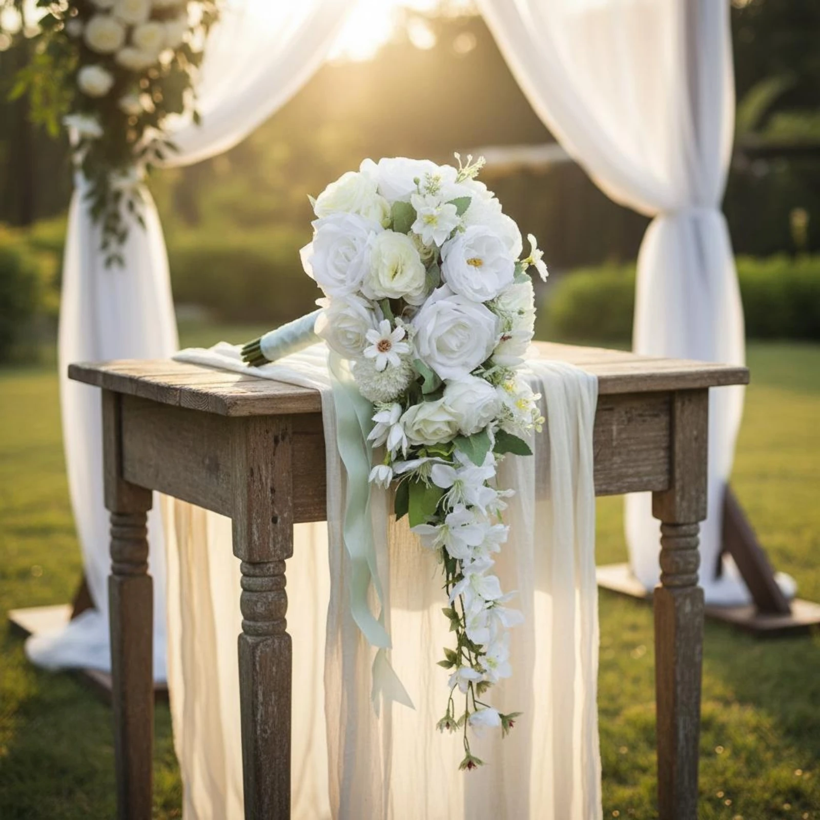 Waterfall Floral Arrangement Photo Prop Cascading Bridal Floral Arrangement Realistic Look Low Maintenance for Brides