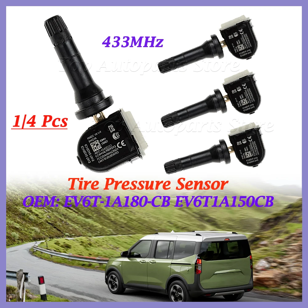 1/4 Pcs For Ford Ecosport Escape Fiesta Focus Kuga Mondeo Ranger Tire Pressure Monitor Sensor EV6T-1A180-CB EV6T1A150CB